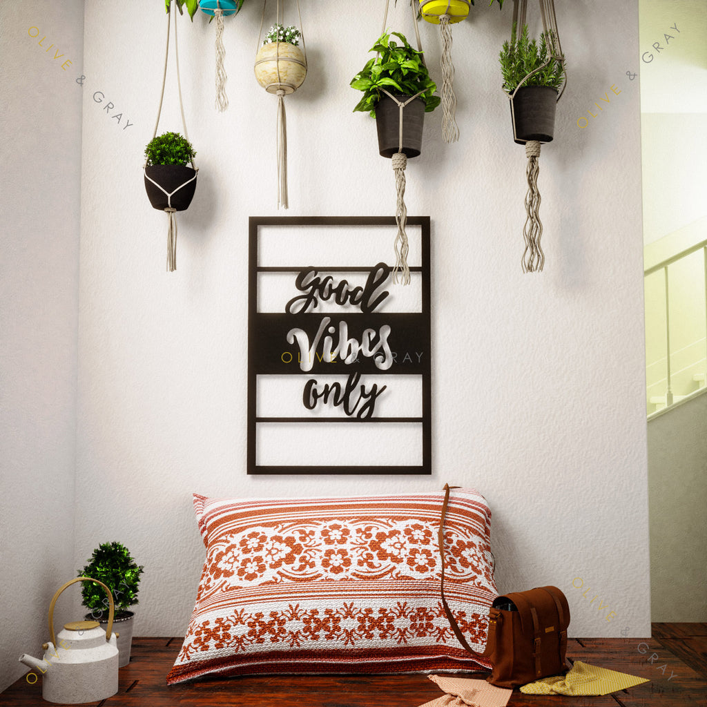 Good Vibes Only Metal Wall Art