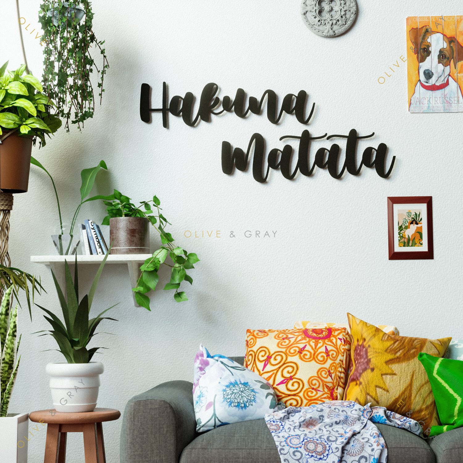 Hakuna Matata Metal Wall Art oliveandgray