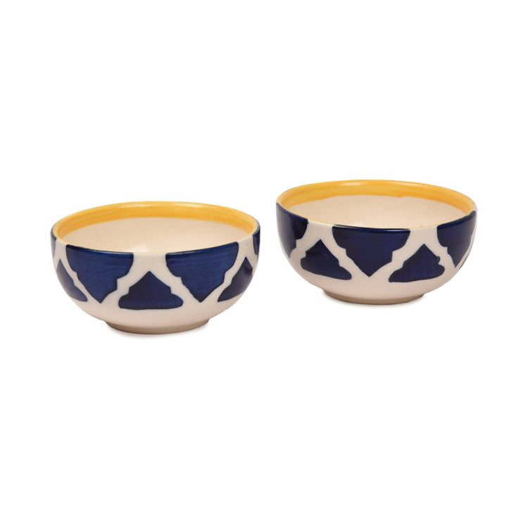 Hand-painted Moroccan Ceramic Serving Bowls (Set of 2)