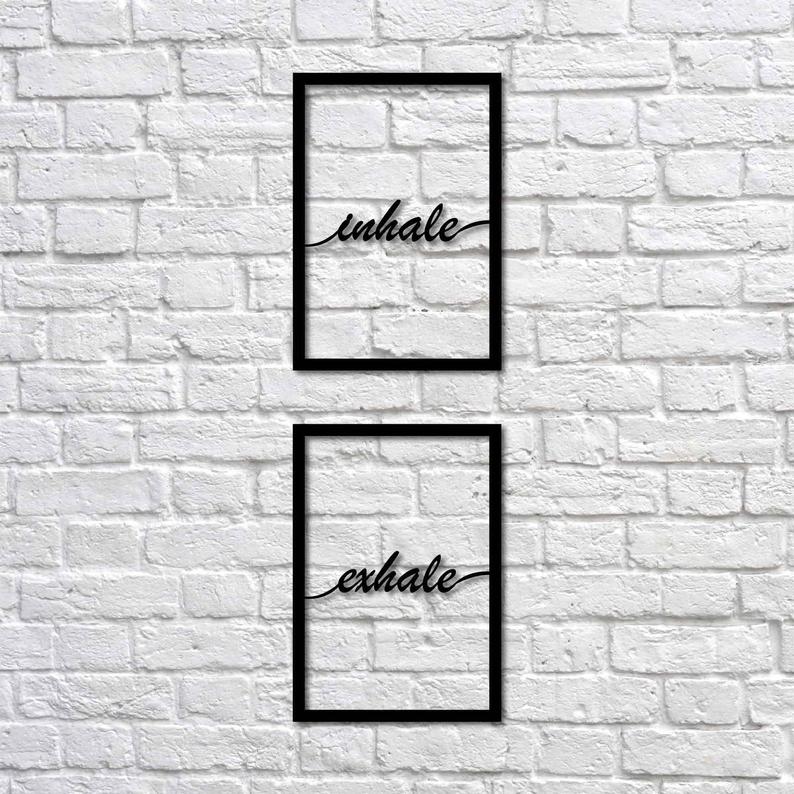 Metal Wall Art - Inhale, Exhale Metal Poster Set