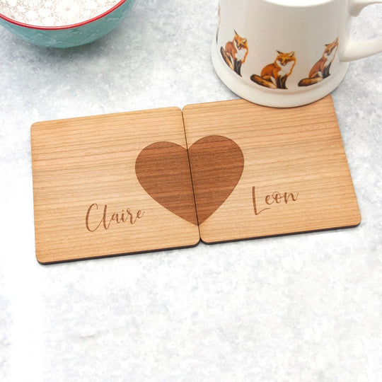 Personalised Couples Drinks Coaster Set