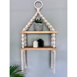 Macrame Double Selves Plant Hanger