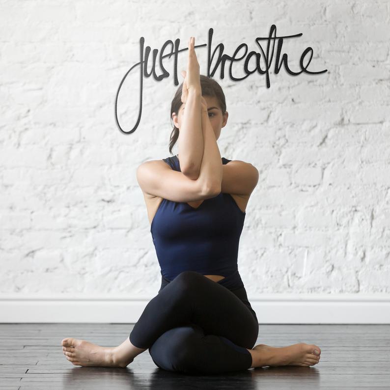 Just Breathe Metal Wall Art oliveandgray