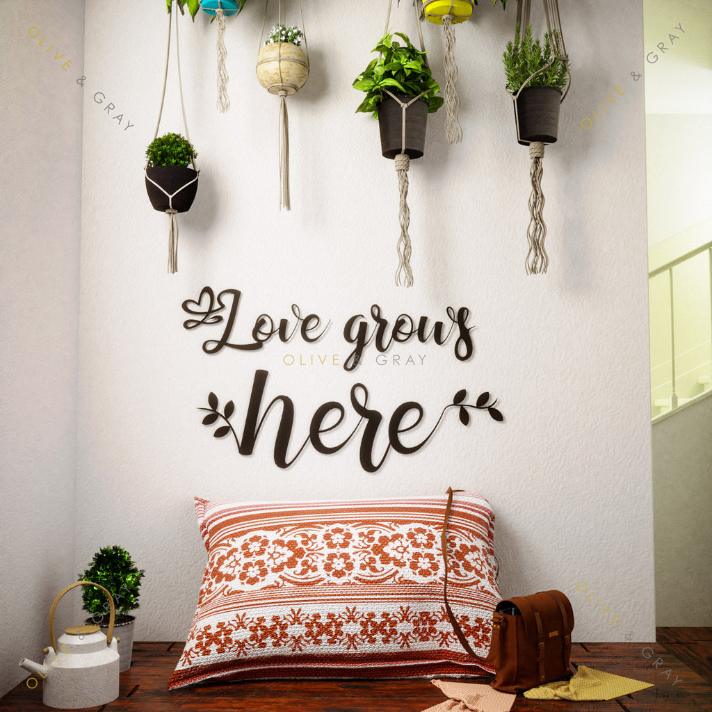 Love Grows Here Metal Wall Art