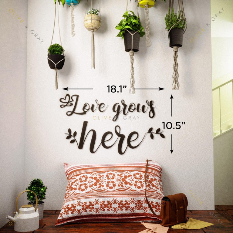 Love Grows Here Metal Wall Art