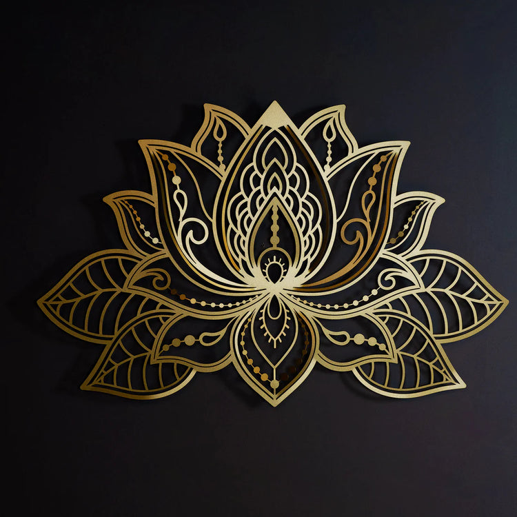 3D Lotus Mandala Metal Wall Art