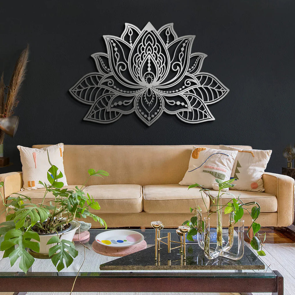 3D Lotus Mandala Metal Wall Art