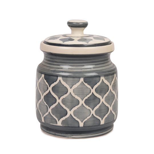 Mesh Design Ceramic Storage Jar