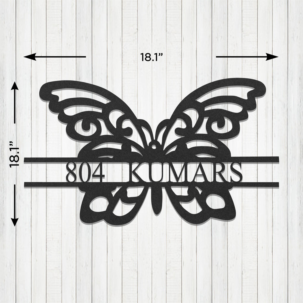 Custom Butterfly Address Sign