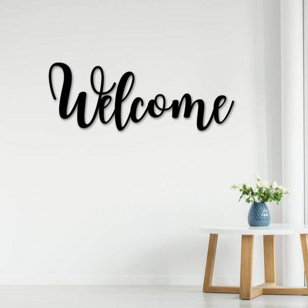 Outdoor Welcome Sign Metal Wall Art