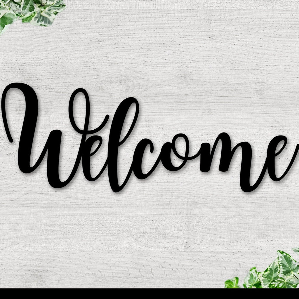 Outdoor Welcome Sign Metal Wall Art